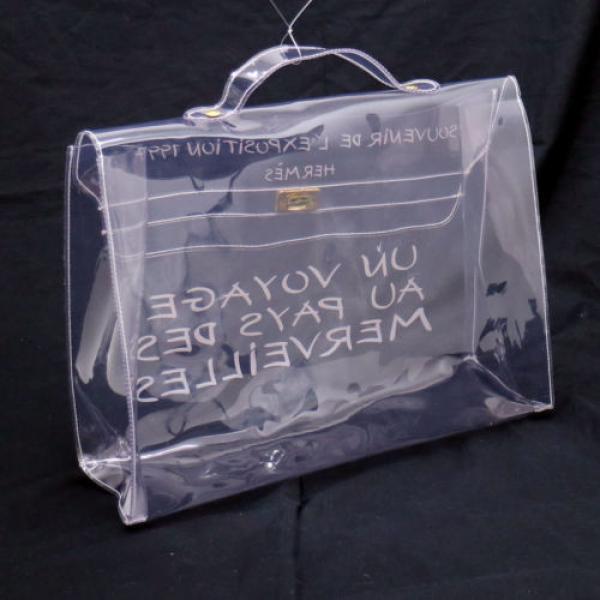 Authentic HERMES KELLY VINYL Beach Hand Bag SOUVENIR DE L&#039;EXPOSITION 1997 V08520 #2 image