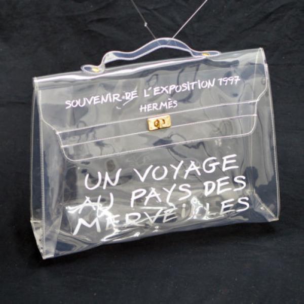Authentic HERMES KELLY VINYL Beach Hand Bag SOUVENIR DE L&#039;EXPOSITION 1997 V14222 #1 image