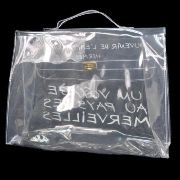 AUTHENTIC HERMES VINYL KELLY BEACH HAND BAG SOUVENIR DE L&#039;EXPOSITION 1997 V03669 #2 image