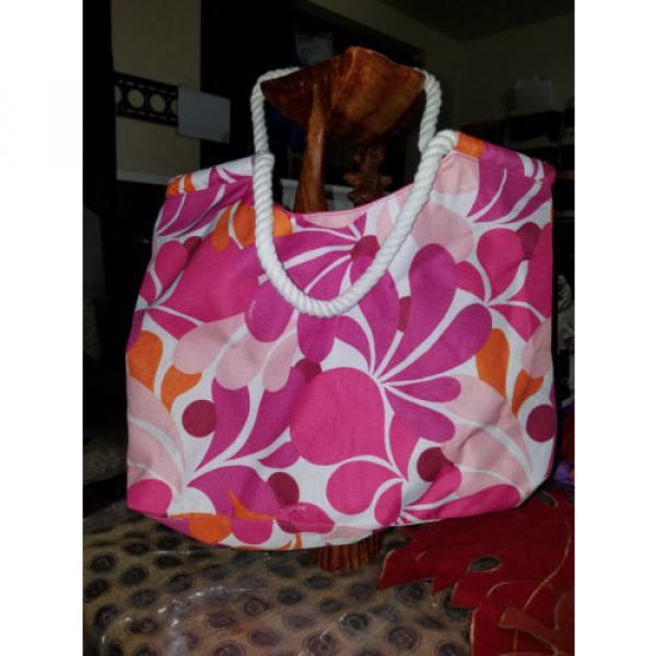 Clinique - Pink Canvas Handbag Shouler Bag Shopping beach Tote Satchel Bag #1 image