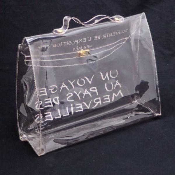 Auth HERMES KELLY Beach Hand Bag SOUVENIR DE L&#039;EXPOSITION 1997 Vinyl VTG V09464 #2 image