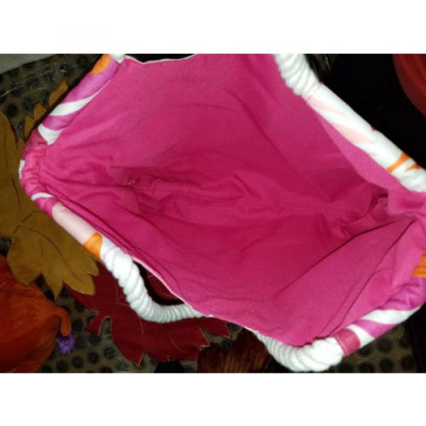 Clinique - Pink Canvas Handbag Shouler Bag Shopping beach Tote Satchel Bag #3 image