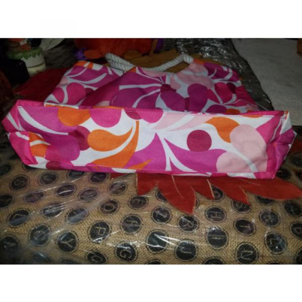 Clinique - Pink Canvas Handbag Shouler Bag Shopping beach Tote Satchel Bag #4 image