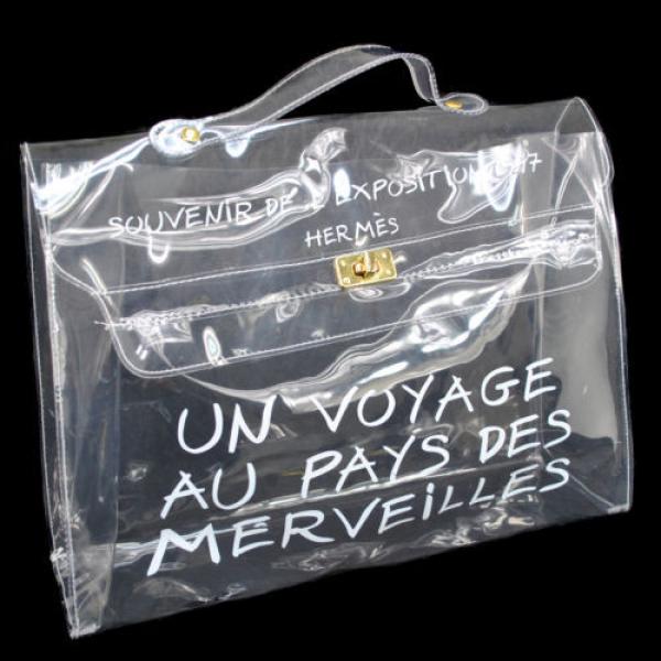 AUTHENTIC HERMES VINYL KELLY BEACH HAND BAG SOUVENIR DE L&#039;EXPOSITION 1997 M11552 #1 image