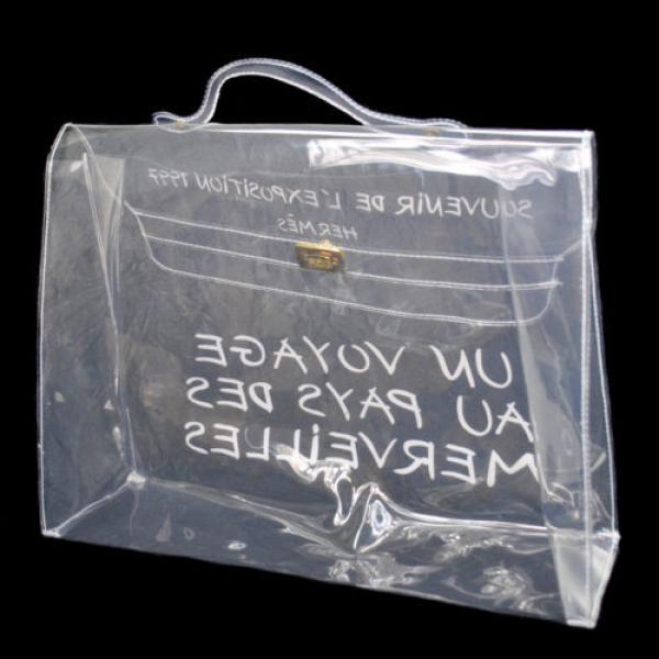 AUTHENTIC HERMES VINYL KELLY BEACH HAND BAG SOUVENIR DE L&#039;EXPOSITION 1997 M11552 #2 image