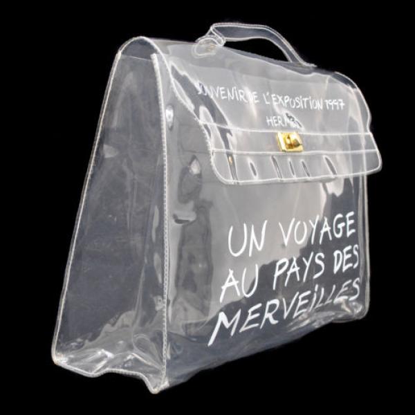 Authentic HERMES Kelly Beach Hand Bag SOUVENIR DE L&#039;EXPOSITION Vinyl 1997 B28356 #3 image