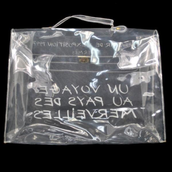 Authentic HERMES Kelly Beach Hand Bag SOUVENIR DE L&#039;EXPOSITION Vinyl 1997 B28356 #4 image