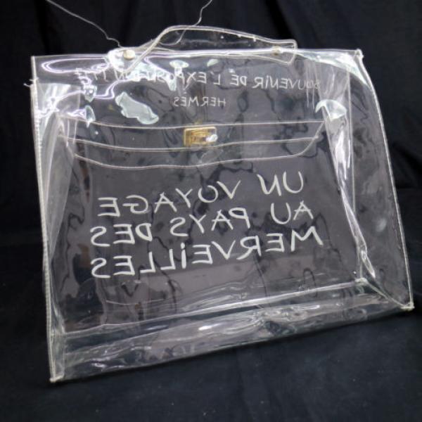 Authentic HERMES Vinyl Kelly Hand Beach Bag SOUVENIR DE L&#039;EXPOSITION 1997 V09649 #2 image