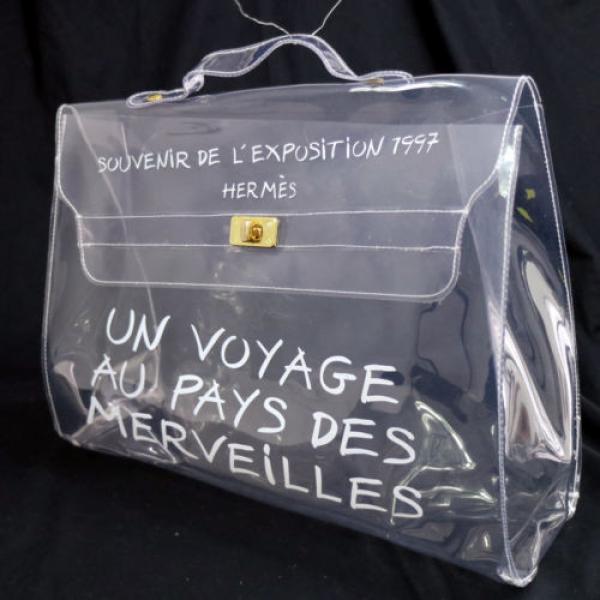 Authentic HERMES Vinyl Kelly Hand Beach Bag SOUVENIR DE L&#039;EXPOSITION 1997 V09651 #1 image