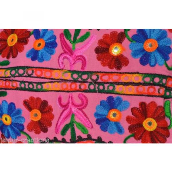 Pink Suzani Embroidery Tote Bag Womens Cross body Shopping Beach Jhola AQ5 #2 image