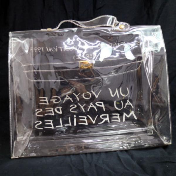 Authentic HERMES KELLY VINYL Beach Hand Bag SOUVENIR DE L&#039;EXPOSITION 1997 V09432 #2 image