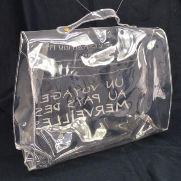 Auth HERMES Vinyl Kelly Hand Beach Bag SOUVENIR DE L&#039;EXPOSITION 1997 V12636 #2 image