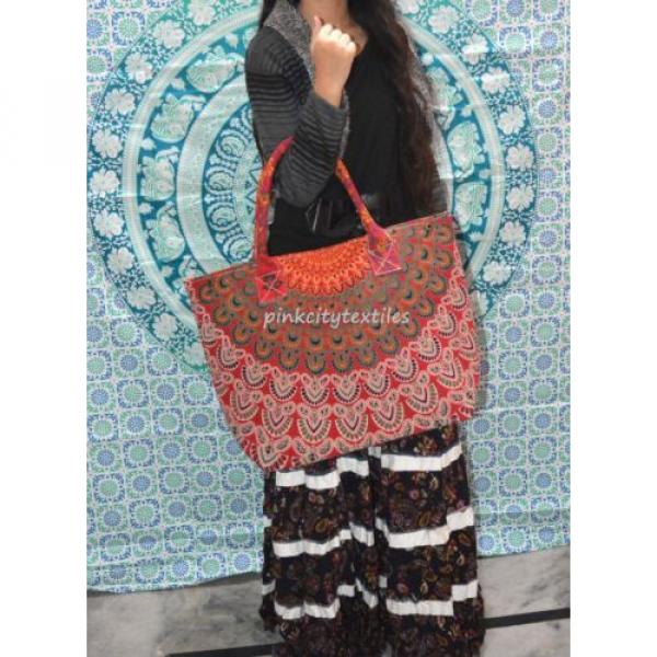 cotton Picnic bag gypsy handmade peacock bag mandala bohemian beach tote bag #2 image