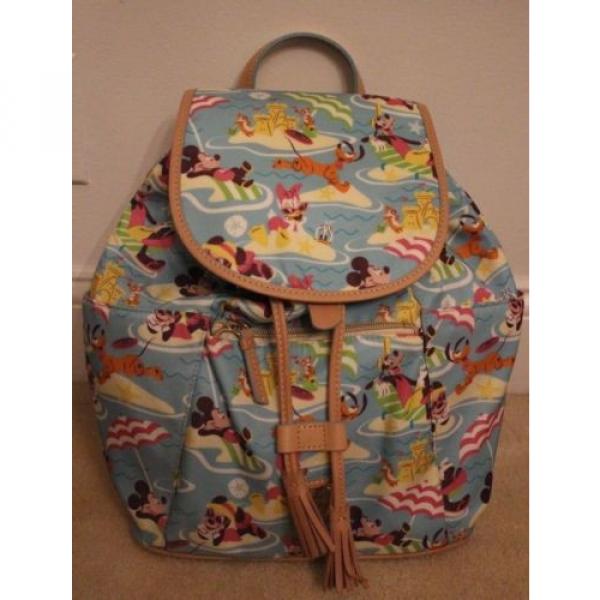 NWT Dooney &amp; Bourke Disney Beach Print Backpack Bag Mickey Mouse Pluto Perfect!! #1 image