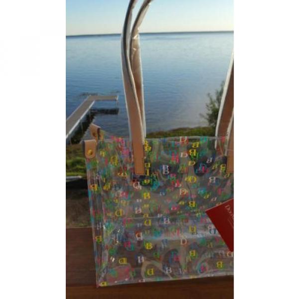 Dooney &amp; Bourke Clear Medium IT Collection all over DB Logo Tote beach bag NWT #3 image