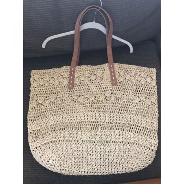 Merona Women&#039;s Soft Straw Tote Handbag - Natural Beach Bag NEW #2 image