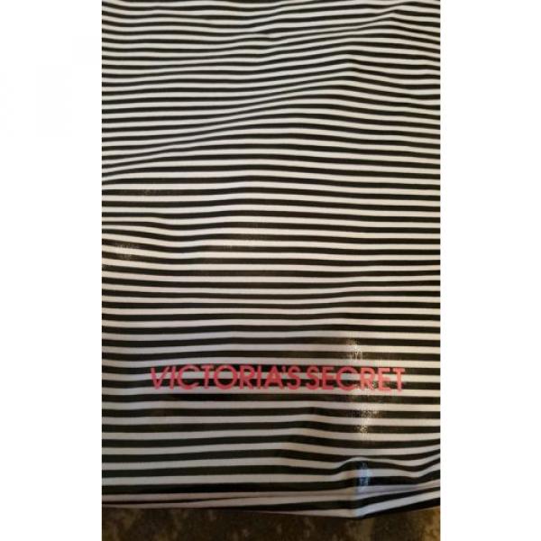 Victoria&#039;s Secret tote bag striped black white hot pink book beach exercise RARE #2 image