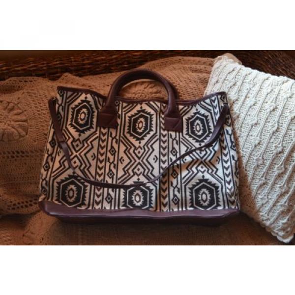 ZARA Printed Tote Shopper Beach Bag Real Leather Big Travel 4655/104 #3 image