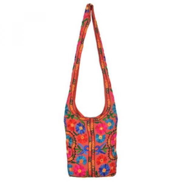 Brown Suzani Embroidery Tote Bag Womens Cross body Shopping Beach Jhola AQ11 #1 image