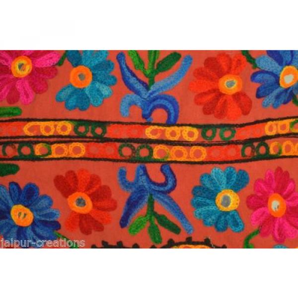 Brown Suzani Embroidery Tote Bag Womens Cross body Shopping Beach Jhola AQ11 #2 image