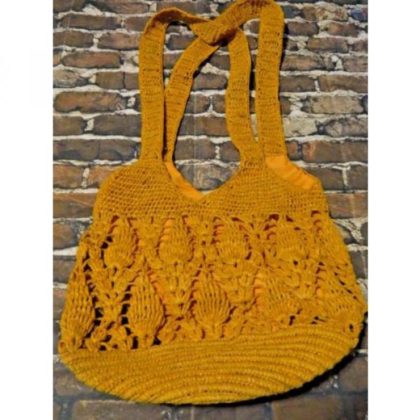 Mar y sol Beach Bag Handbag Madagascar Yellow Crochet #2 image