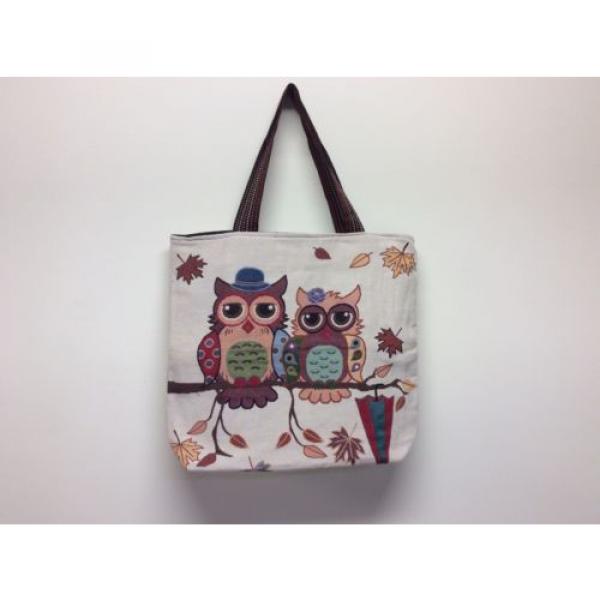 Women&#039;s Canvas Shopping Bag Owls Canvas Tote Bag Shoulder Canvas Bag, Beach Bag #2 image