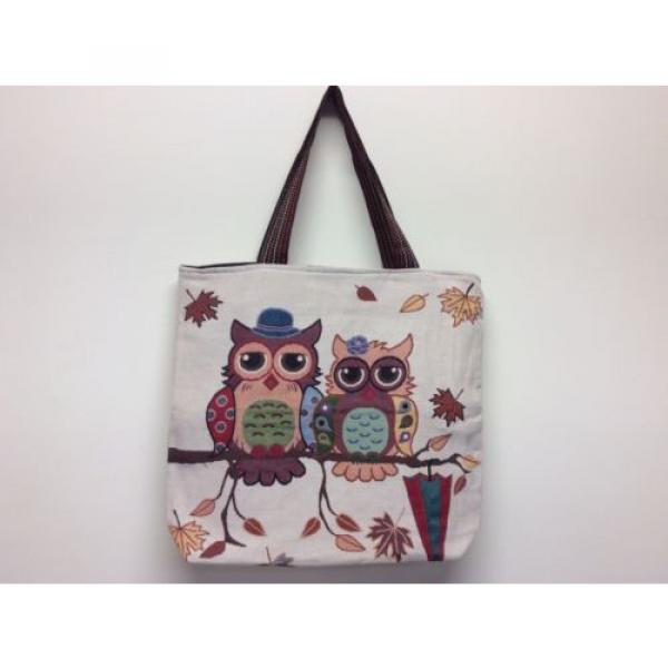 Women&#039;s Canvas Shopping Bag Owls Canvas Tote Bag Shoulder Canvas Bag, Beach Bag #3 image