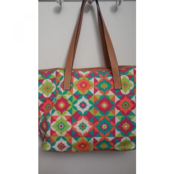 Lily Bloom Large Cotton Canvas Tote Bag School Travel Beach - Large - NWT #3 image