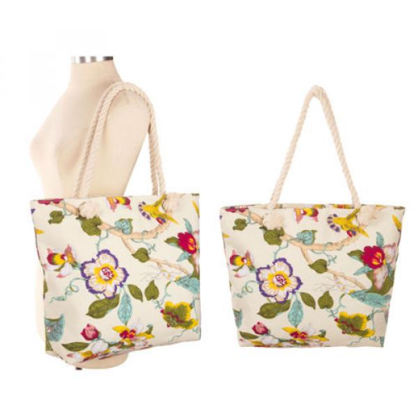 Women Beach Fashion Handbag Shoulder FLORAL CANVAS Large Day Tote Shopping Bag #2 image