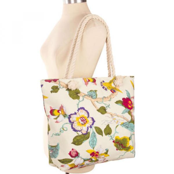 Women Beach Fashion Handbag Shoulder FLORAL CANVAS Large Day Tote Shopping Bag #3 image