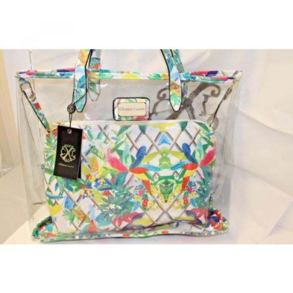 Christian Lacroix Amaryllis Clear Tote Bag Beach Color- Canopy Multi NWT $88 #2 image