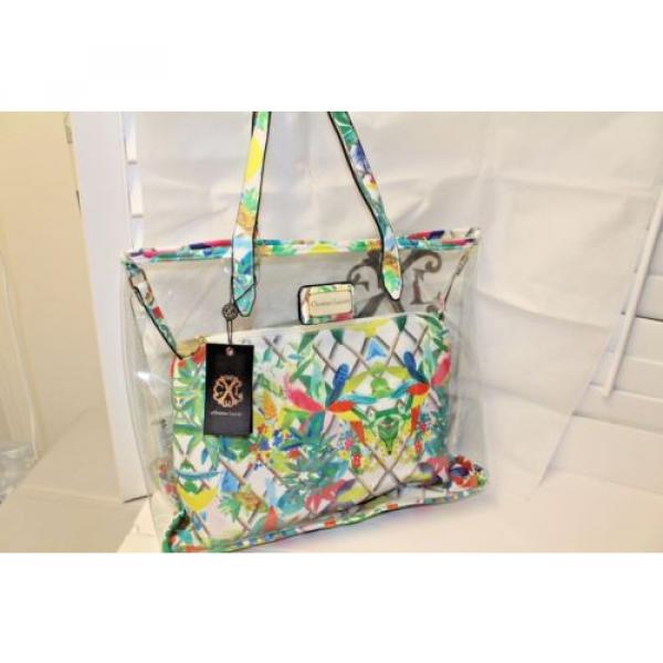Christian Lacroix Amaryllis Clear Tote Bag Beach Color- Canopy Multi NWT $88 #3 image