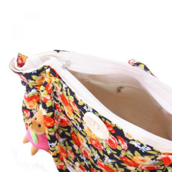 New Women Cotton Shoulder Shopper Bag Summer Floral Print  Purse Beach Tote Bags #2 image