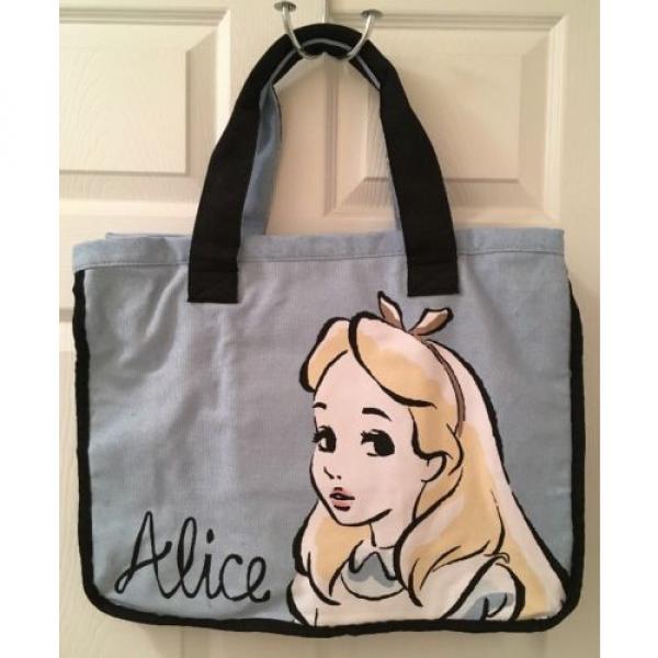 NWT DISNEY STORE ALICE IN WONDERLAND LARGE ZIPPER TOTE CARRY ON PURSE BEACH BAG #1 image