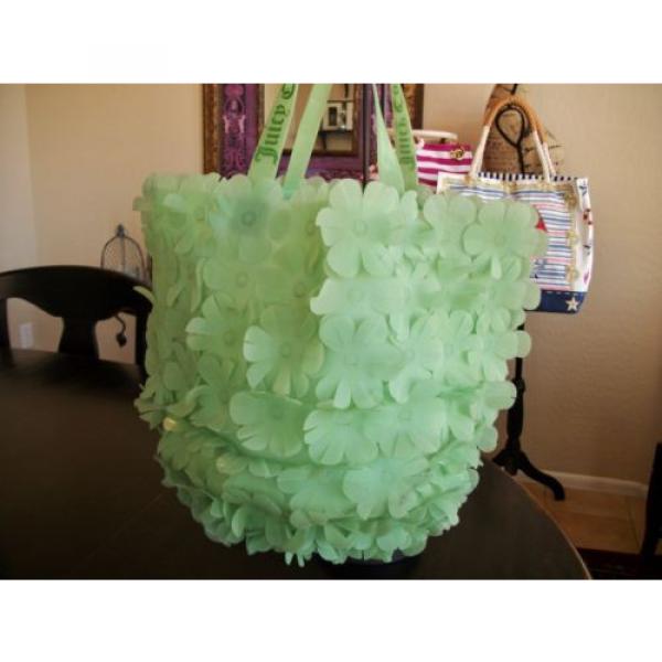 JUICY COUTURE Rare PVC Flower Covered Beach Pool Bag Hobo Tote #3 image