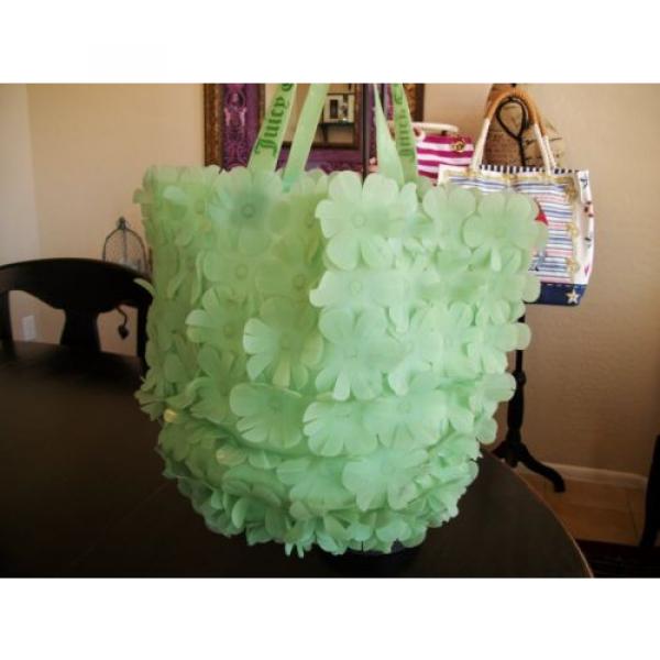JUICY COUTURE Rare PVC Flower Covered Beach Pool Bag Hobo Tote #4 image