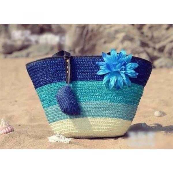 Summer beach bag handmade tote bag shoulder bag Natural Woven #1 image