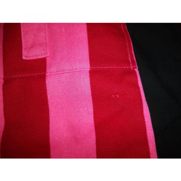 Victoria&#039;s Secret Pink Stripe Canvas Beach Tote Shoulder Bag Travel New NWT #4 image