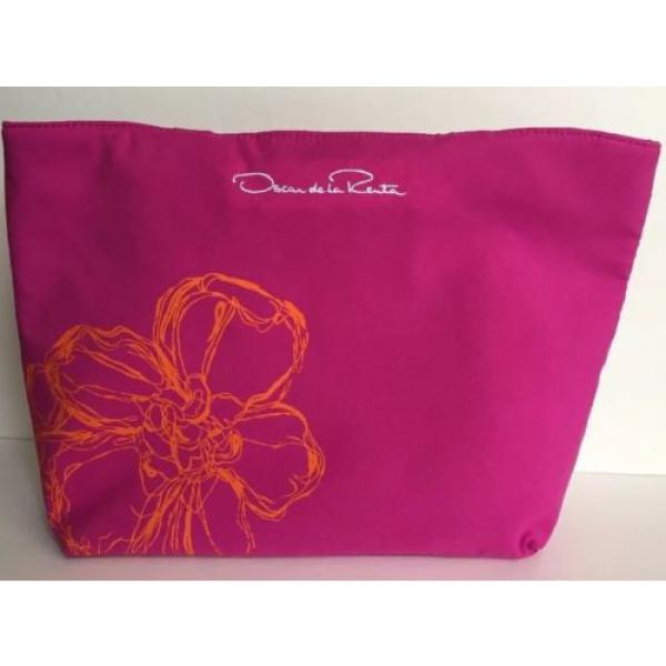 Oscar De La Renta Pink Tote Beach Bag With Makeup Bag #2 image