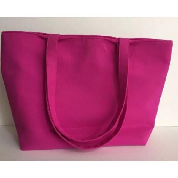 Oscar De La Renta Pink Tote Beach Bag With Makeup Bag #5 image