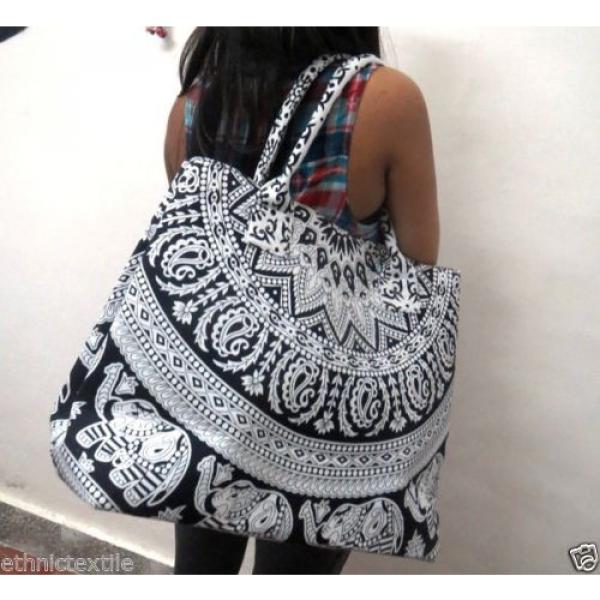 Indian Handmade Mandala Shopping Purse Cotton Beach Bag Large Tote Messenger #2 image