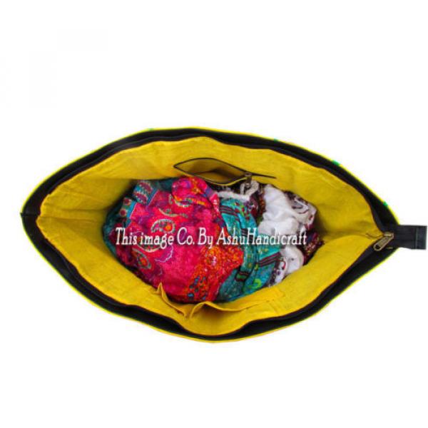 Indian Cotton Suzani Embroidery Handbag Woman Tote Shoulder Bag Beach Boho Bag44 #3 image