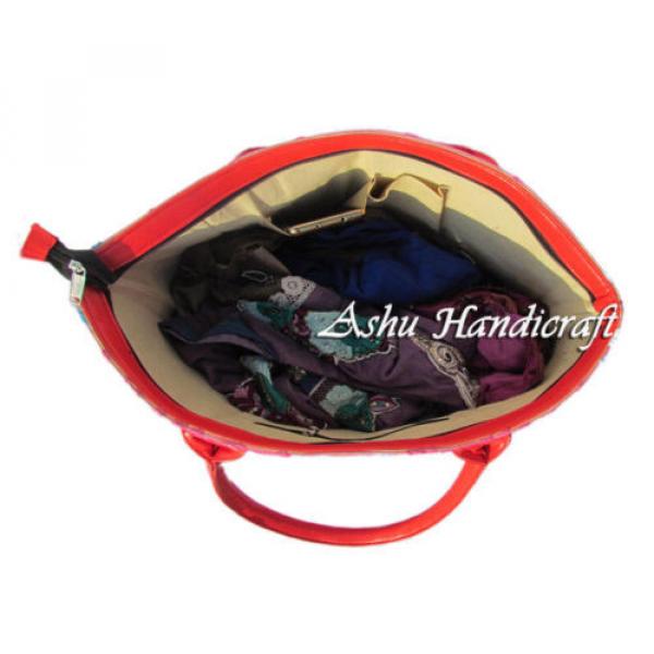 Indian Cotton Tote Suzani Embroidery Handbag Woman Shoulder &amp; Beach Boho Bag #4 image