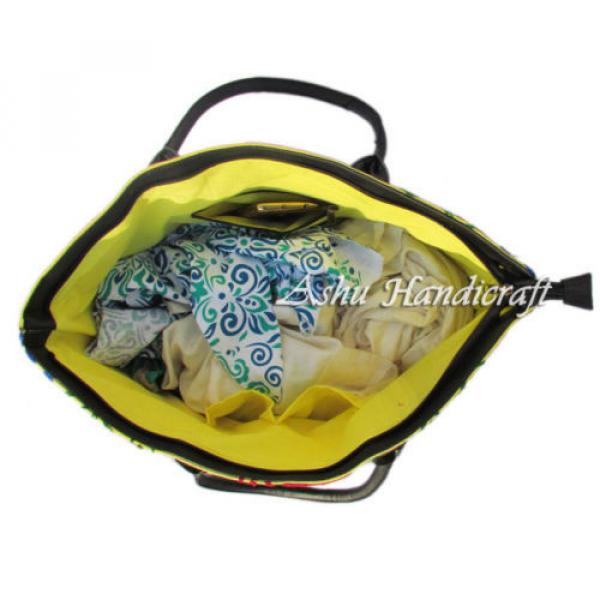 Indian Cotton Tote Suzani Embroidery Handbag Woman Shoulder &amp; Beach Boho Bag s33 #4 image