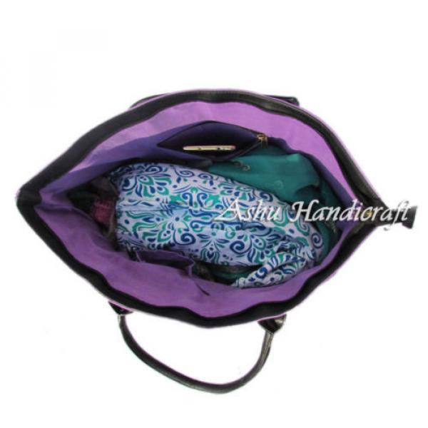 Indian Cotton Tote Suzani Embroidery Handbag Woman Shoulder &amp; Beach Boho Bag s01 #4 image
