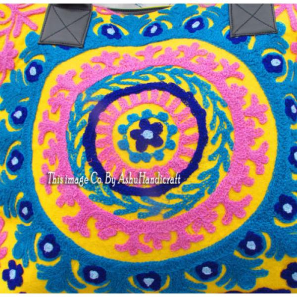 Indian Cotton Suzani Embroidery Handbag Woman Tote Shoulder Bag Beach Boho Bag 5 #3 image
