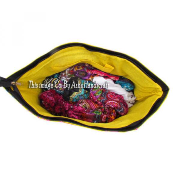 Indian Cotton Suzani Embroidery Handbag Woman Tote Shoulder Bag Beach Boho Bag 5 #4 image