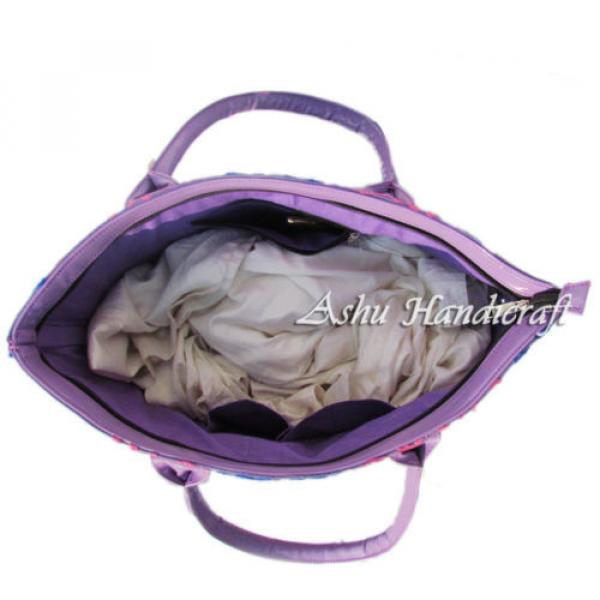 Indian Cotton Tote Suzani Embroidery Handbag Woman Shoulder &amp; Beach Boho Bag s04 #4 image