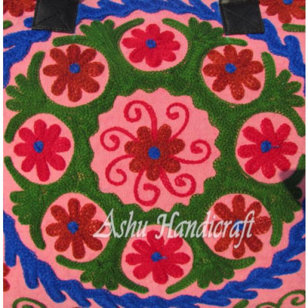 Indian Cotton Tote Suzani Embroidery Handbag Woman Shoulder &amp; Beach Boho Bag s35 #3 image