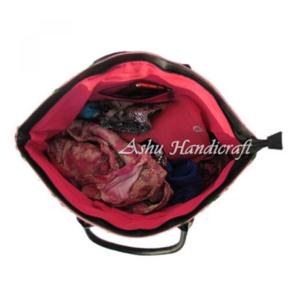 Indian Cotton Tote Suzani Embroidery Handbag Woman Shoulder &amp; Beach Boho Bag s35 #4 image